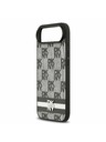 DKNY DKNY PU Bőr Kockás Minta és Csík Hátlap iPhone Air Fekete