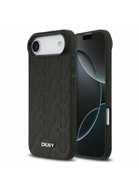 DKNY DKNY PU Bőr Rács Minta Magsafe Hátlap iPhone Air Fekete