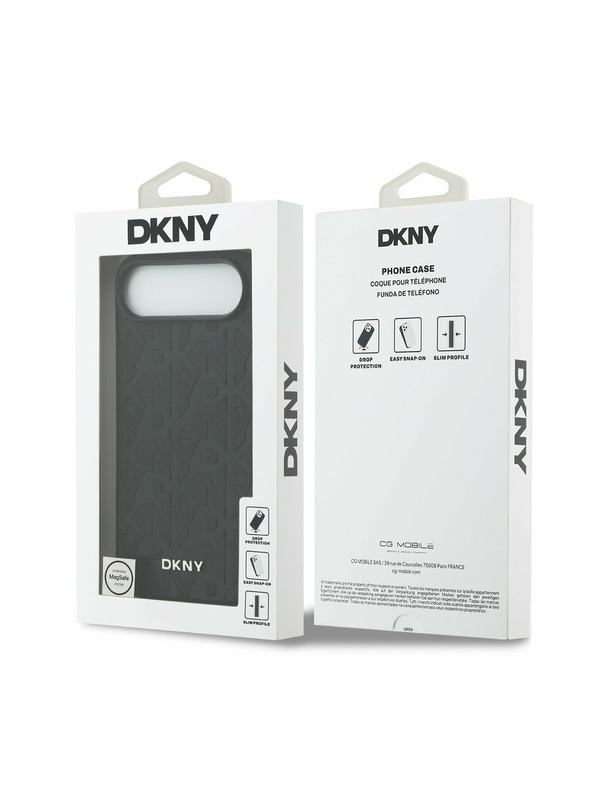 DKNY DKNY PU Bőr Rács Minta Magsafe Hátlap iPhone Air Fekete