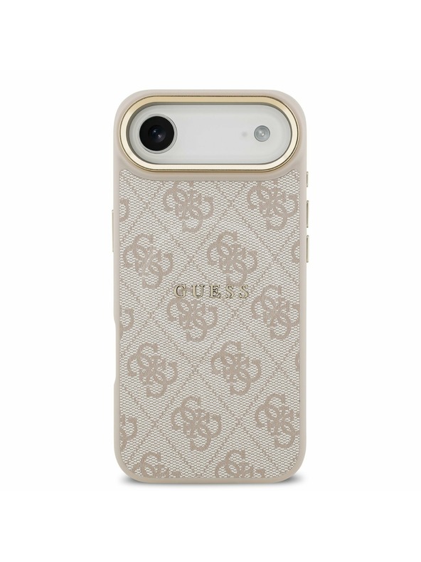 Guess Guess PU Bőr 4G Arany Keret MagSafe Hátlap iPhone Air Rózsaszín