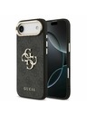 Guess Guess PU Bőr 4G Metal Logo Arany Keret Hátlap iPhone Air Fekete