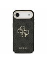 Guess Guess PU Bőr 4G Metal Logo Arany Keret Hátlap iPhone Air Fekete