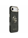 Guess Guess PU Bőr 4G Metal Logo Arany Keret Hátlap iPhone Air Fekete