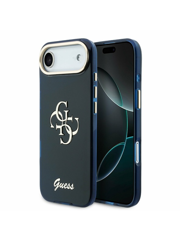 Guess Guess IML 4G Script Metal Logo Hátlap iPhone Air Kék