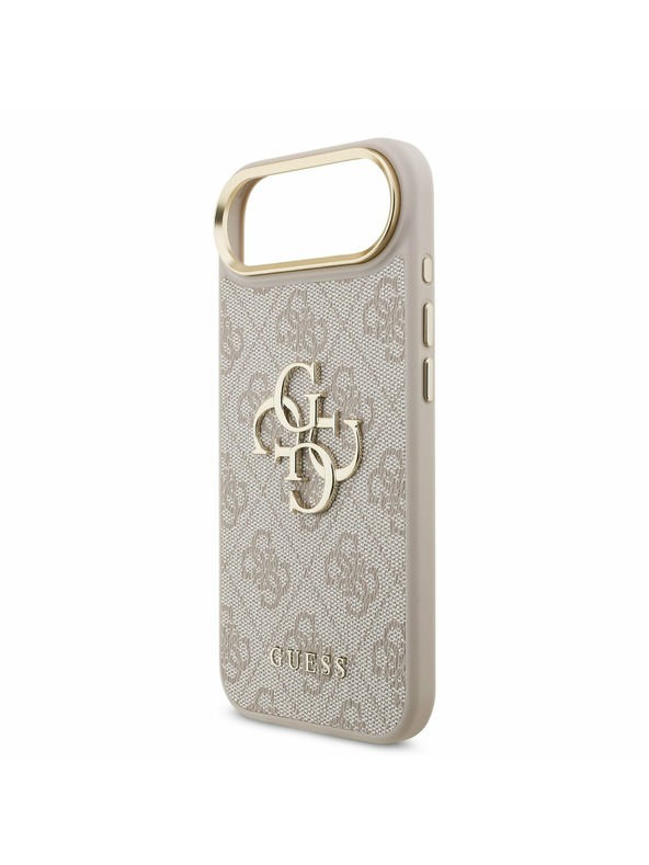 Guess Guess PU Leather 4G Metal Logo Gold Frame Hátlap iPhone Air számára Rózsaszín