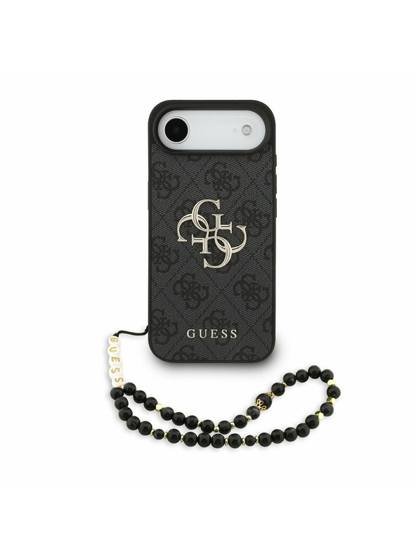 Guess Guess PU 4G Metal Logo Pánt Hátlap iPhone Air számára Fekete