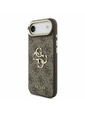 Guess Guess PU Leather 4G Metal Logo Gold Frame Hátlap iPhone Air számára Barna