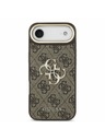 Guess Guess PU Leather 4G Metal Logo Gold Frame Hátlap iPhone Air számára Barna
