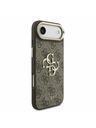 Guess Guess PU Leather 4G Metal Logo Gold Frame Hátlap iPhone Air számára Barna