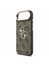 Guess Guess PU Leather 4G Metal Logo Gold Frame Hátlap iPhone Air számára Barna