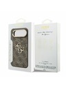Guess Guess PU Leather 4G Metal Logo Gold Frame Hátlap iPhone Air számára Barna