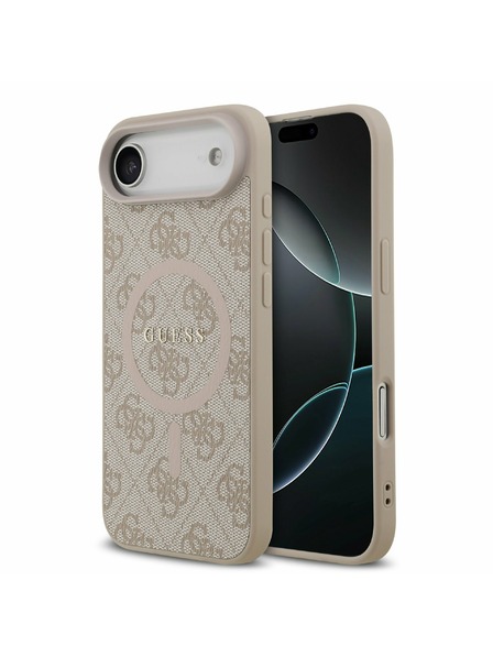 Guess Guess PU Leather 4G Colored Ring MagSafe Hátlap iPhone Air számára Rózsaszín