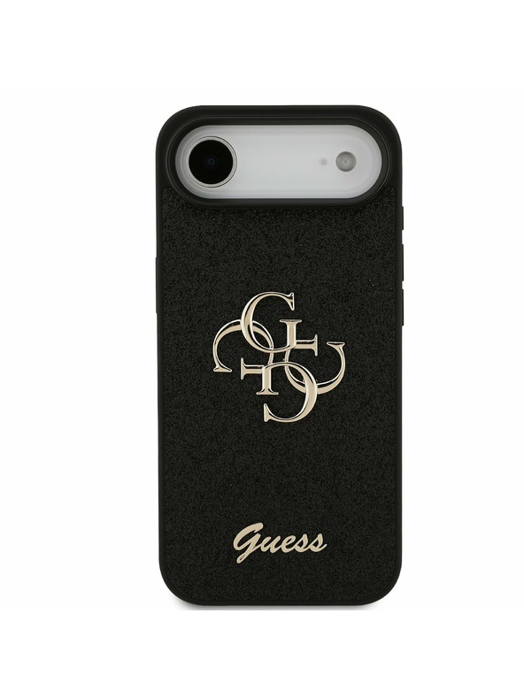 Guess Guess PU Fixed Glitter 4G Metal Logo Hátlap iPhone Air számára Fekete