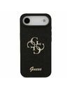 Guess Guess PU Fixed Glitter 4G Metal Logo Hátlap iPhone Air számára Fekete
