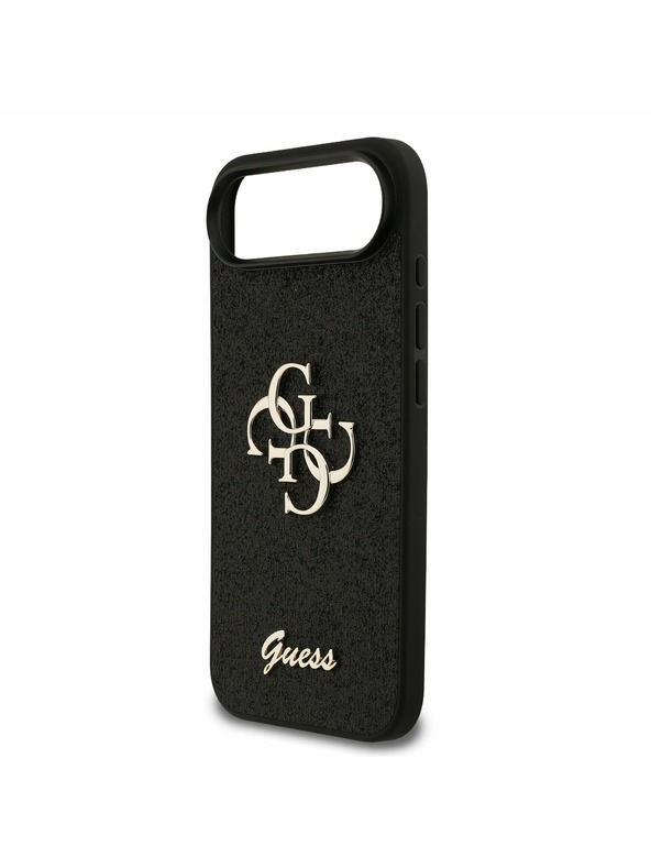 Guess Guess PU Fixed Glitter 4G Metal Logo Hátlap iPhone Air számára Fekete
