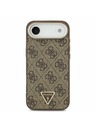 Guess Guess PU Leather 4G Strass Triangle Logo Gold Frame MagSafe Hátlap iPhone Air számára Barna