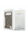 Guess Guess PU Leather 4G Strass Triangle Logo Gold Frame MagSafe Hátlap iPhone Air számára Barna