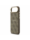 Guess Guess PU Leather 4G Gold Frame MagSafe Hátlap iPhone Air számára Barna