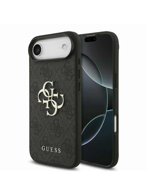 Guess Guess PU 4G Metal Logo Hátlap iPhone Air számára Szürke