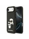 Karl Lagerfeld Karl Lagerfeld 3D Rubber Karl and Choupette Hátlap iPhone Air számára Fekete