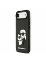 Karl Lagerfeld Karl Lagerfeld 3D Rubber Karl and Choupette Hátlap iPhone Air számára Fekete