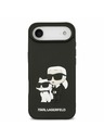 Karl Lagerfeld Karl Lagerfeld 3D Rubber Karl and Choupette Hátlap iPhone Air számára Fekete
