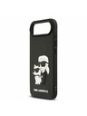 Karl Lagerfeld Karl Lagerfeld 3D Rubber Karl and Choupette Hátlap iPhone Air számára Fekete