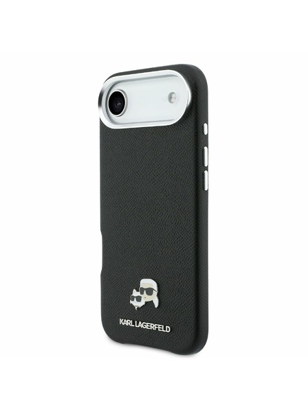 Karl Lagerfeld Karl Lagerfeld PU Karl and Choupette Heads Pins MagSafe Hátlap iPhone Air számára Fekete