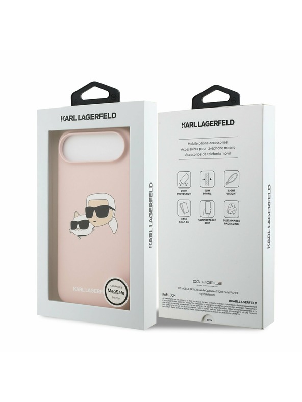 Karl Lagerfeld Karl Lagerfeld Liquid Silicone Double Heads MagSafe Hátlap iPhone Air számára Rózsaszín