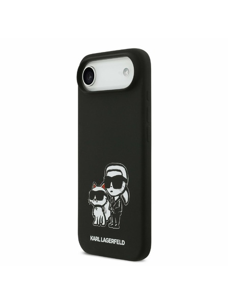 Karl Lagerfeld Karl Lagerfeld Liquid Silicone K&CH Sketch MagSafe Hátlap iPhone Air számára Fekete