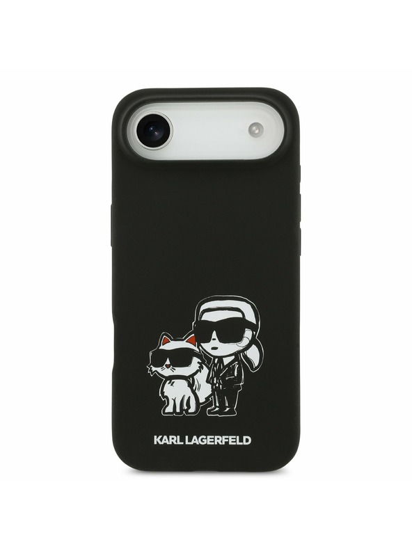 Karl Lagerfeld Karl Lagerfeld Liquid Silicone K&CH Sketch MagSafe Hátlap iPhone Air számára Fekete