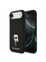 Karl Lagerfeld Karl Lagerfeld Liquid Silicone Metal Ikonik Hátlap iPhone Air számára Fekete