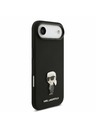 Karl Lagerfeld Karl Lagerfeld Liquid Silicone Metal Ikonik Hátlap iPhone Air számára Fekete