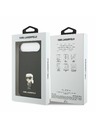 Karl Lagerfeld Karl Lagerfeld Liquid Silicone Metal Ikonik Hátlap iPhone Air számára Fekete