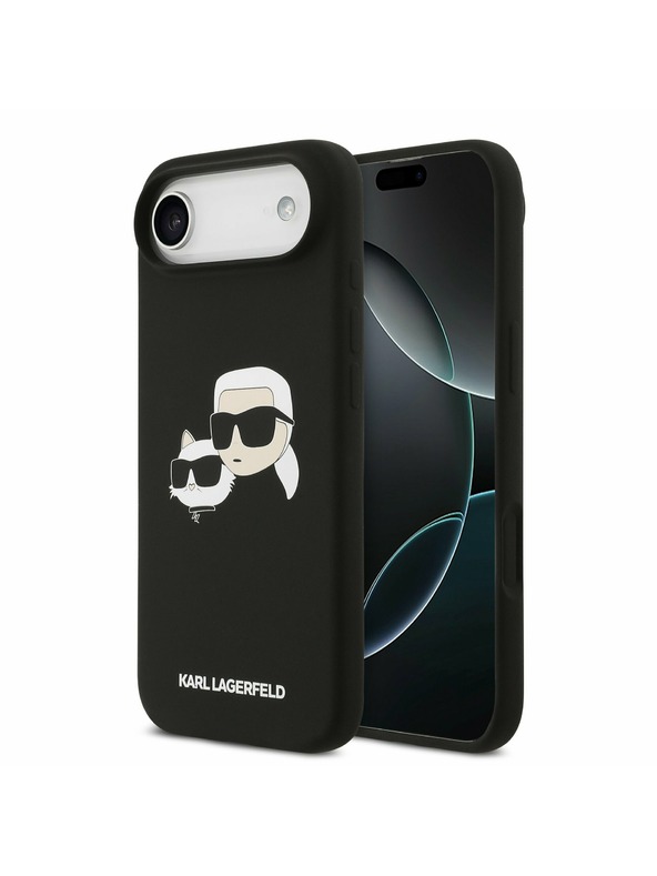 Karl Lagerfeld Karl Lagerfeld Liquid Silicone Double Heads MagSafe Hátlap iPhone Air számára Fekete
