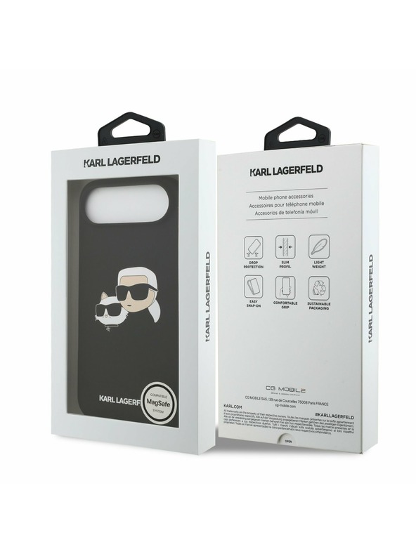 Karl Lagerfeld Karl Lagerfeld Liquid Silicone Double Heads MagSafe Hátlap iPhone Air számára Fekete