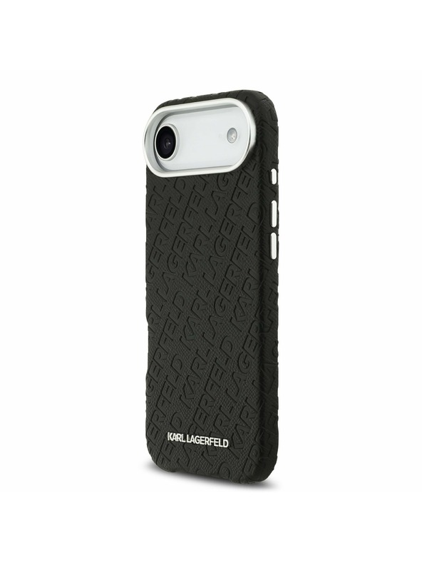 Karl Lagerfeld Karl Lagerfeld Grained PU Repeated Logo MagSafe Hátlap az iPhone Air-hez Black