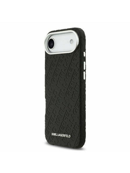 Karl Lagerfeld Karl Lagerfeld Grained PU Repeated Logo MagSafe Hátlap az iPhone Air-hez Black