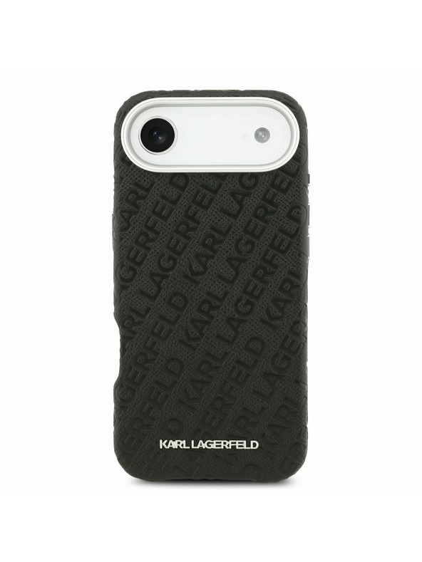 Karl Lagerfeld Karl Lagerfeld Grained PU Repeated Logo MagSafe Hátlap az iPhone Air-hez Black