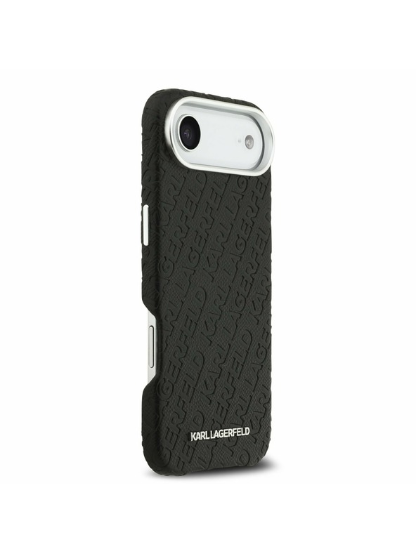 Karl Lagerfeld Karl Lagerfeld Grained PU Repeated Logo MagSafe Hátlap az iPhone Air-hez Black