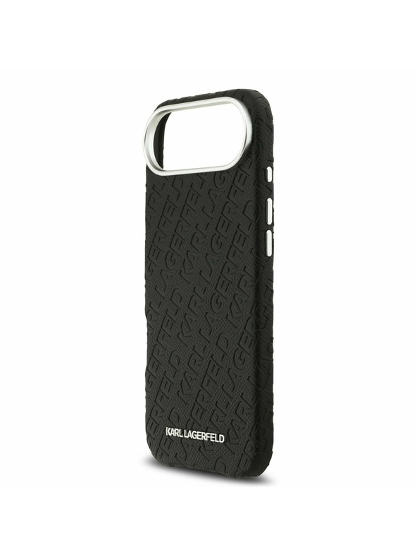 Karl Lagerfeld Karl Lagerfeld Grained PU Repeated Logo MagSafe Hátlap az iPhone Air-hez Black