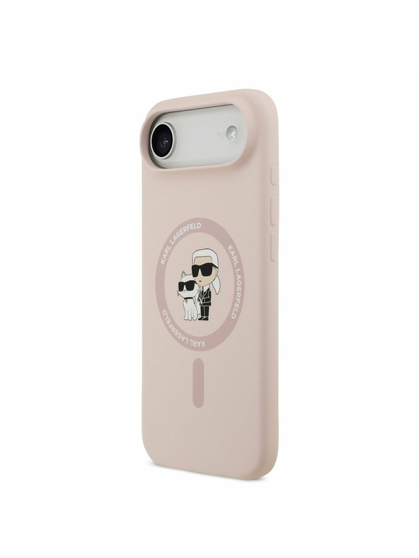 Karl Lagerfeld Karl Lagerfeld Liquid Silicone Karl and Choupette MagSafe Hátlap az iPhone Air-hez Pink