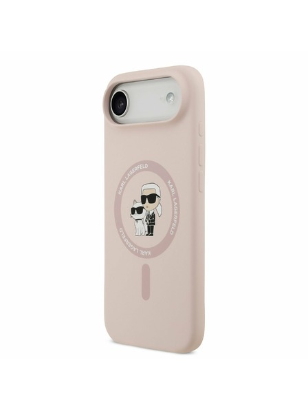 Karl Lagerfeld Karl Lagerfeld Liquid Silicone Karl and Choupette MagSafe Hátlap az iPhone Air-hez Pink