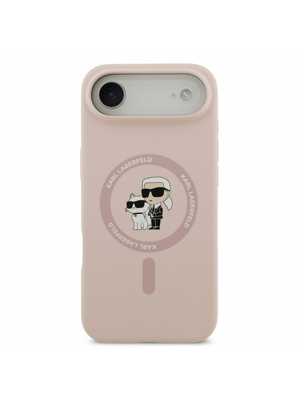 Karl Lagerfeld Karl Lagerfeld Liquid Silicone Karl and Choupette MagSafe Hátlap az iPhone Air-hez Pink