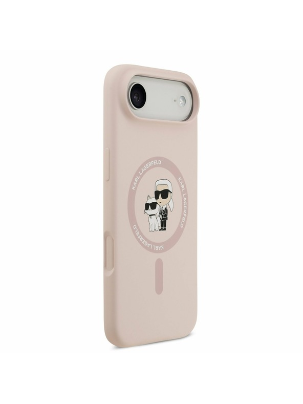 Karl Lagerfeld Karl Lagerfeld Liquid Silicone Karl and Choupette MagSafe Hátlap az iPhone Air-hez Pink