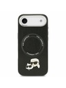 Karl Lagerfeld Karl Lagerfeld PU Karl and Choupette Heads Pins MagSafe Hátlap iPhone Air számára Fekete