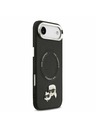 Karl Lagerfeld Karl Lagerfeld PU Karl and Choupette Heads Pins MagSafe Hátlap iPhone Air számára Fekete