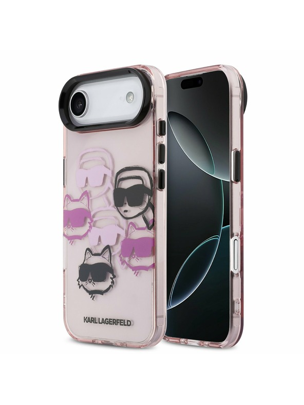 Karl Lagerfeld Karl Lagerfeld IML Multi K&CH Heads Hátlap az iPhone Air-hez Pink