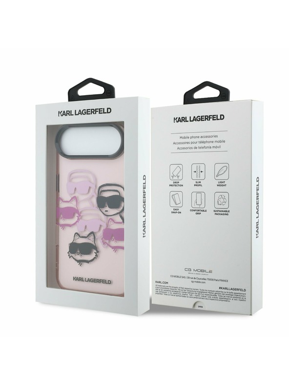 Karl Lagerfeld Karl Lagerfeld IML Multi K&CH Heads Hátlap az iPhone Air-hez Pink