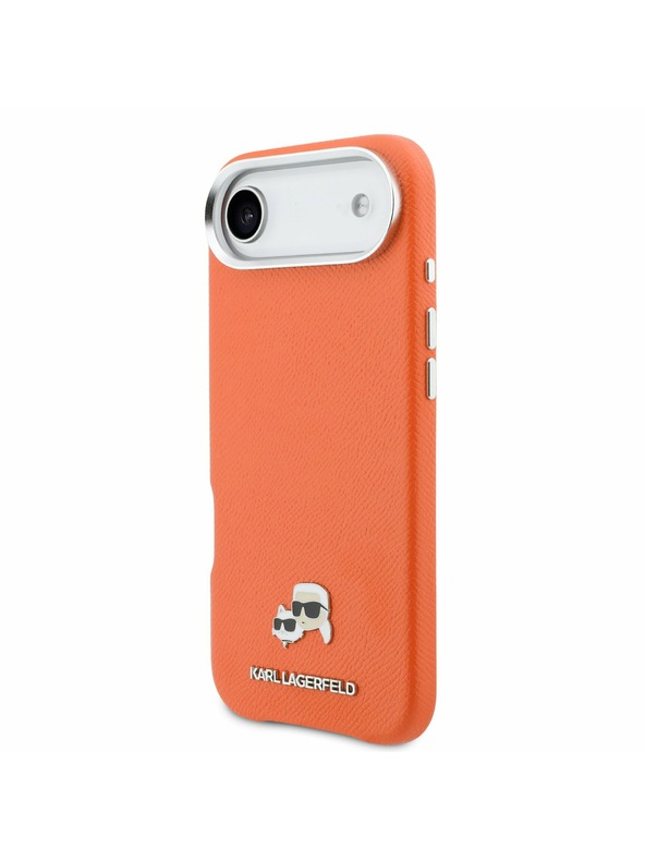 Karl Lagerfeld Karl Lagerfeld PU Karl and Choupette Heads Pins MagSafe Hátlap az iPhone Air-hez Orange